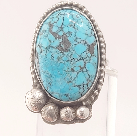 DREAMY JWLS Jewelry - DREAMY JWLS HANDCRAFTED BOHEMIAN TURQUOISE ONSL RING IN .925 STERLING SILVER 8.5
